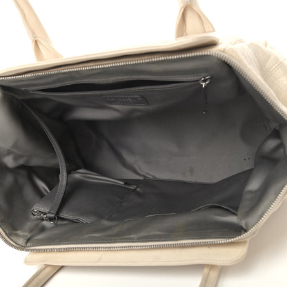 Chanel Lambskin Square Stitched Lax Large Tote White 4 of 9