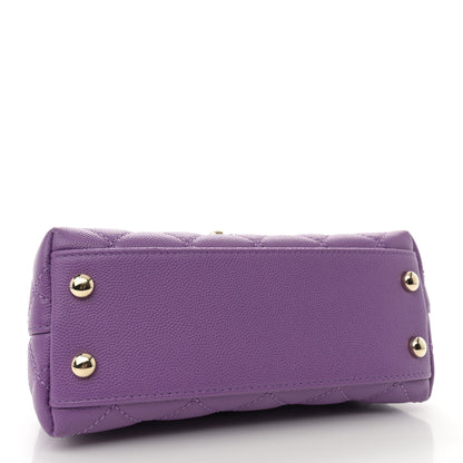 Chanel Caviar Quilted Extra Mini Coco Handle Flap Purple 4 of 10