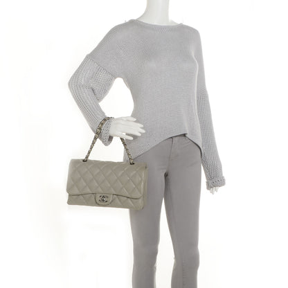 Chanel Lambskin Quilted 3 Large Flap Grey 2 of 8