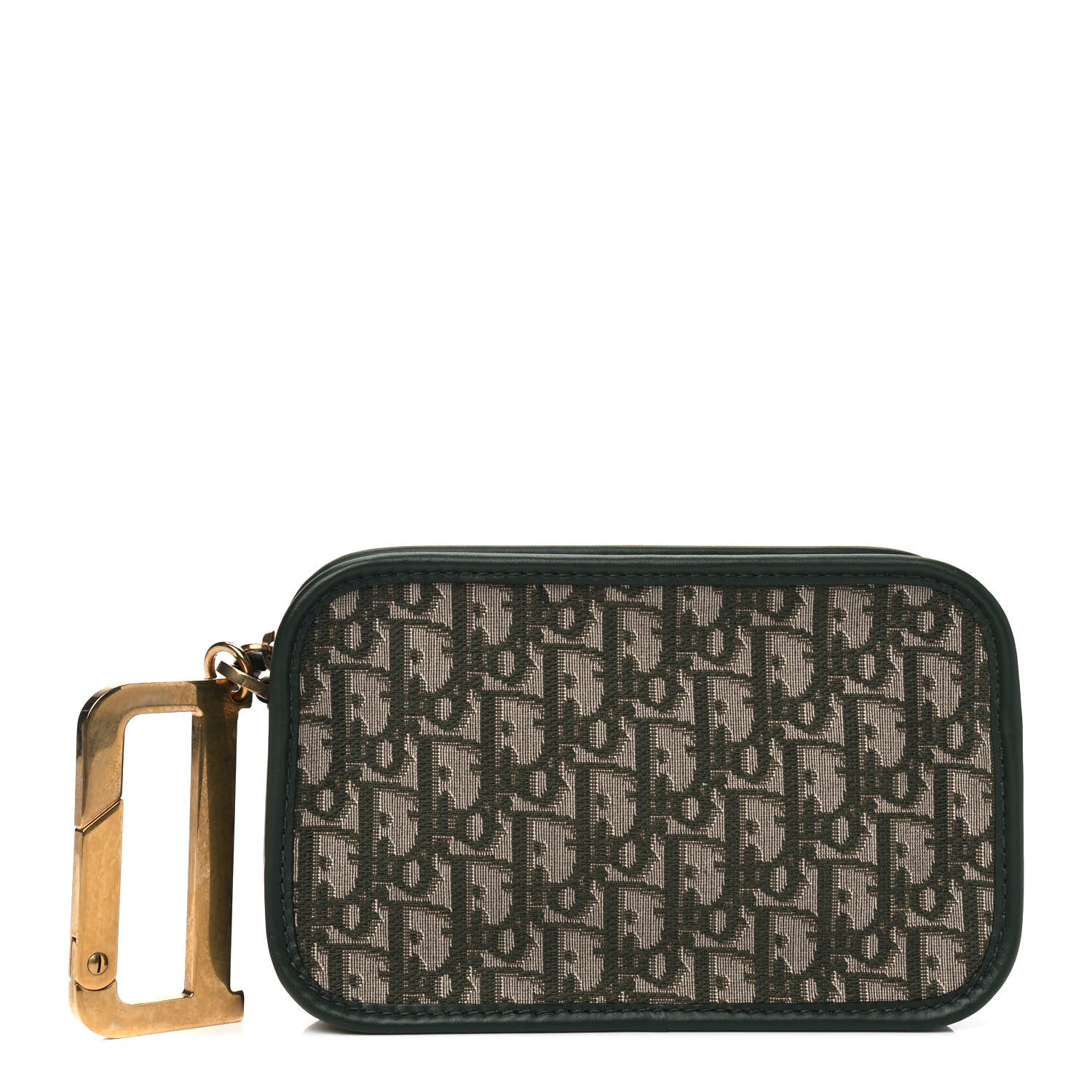 Christian Dior Oblique Diorquake Clutch Green 1 of 5
