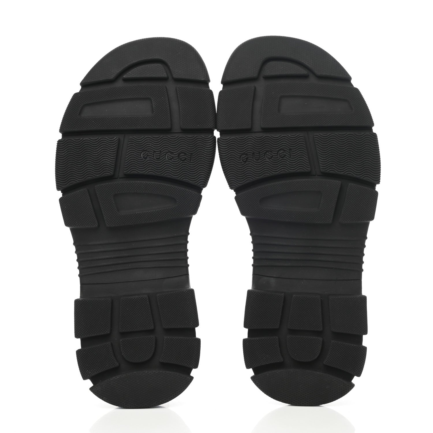 Gucci Nappa Grosgrain Logo Mens Velcro Chunky Slide Sandals 10 Black 5 of 8