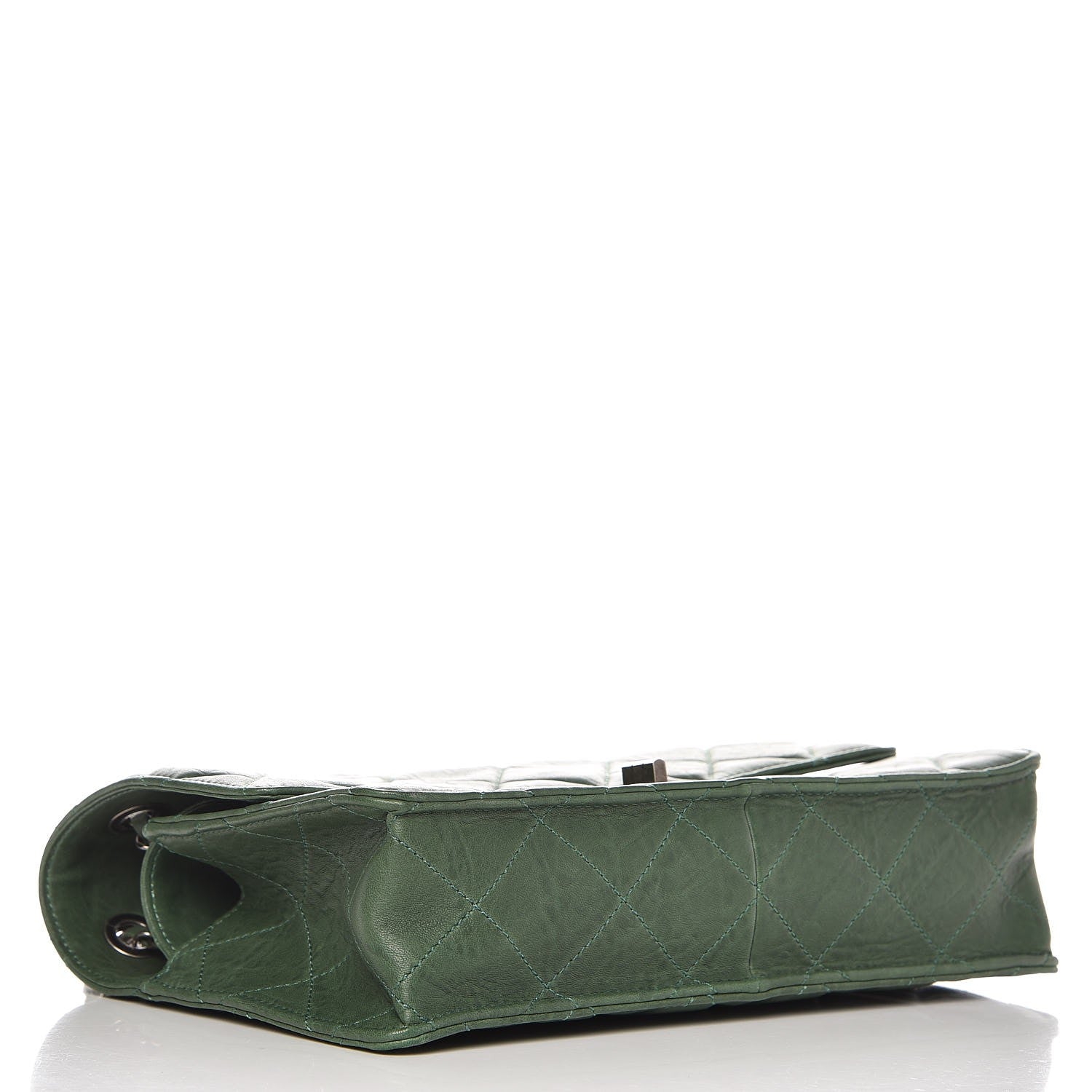 Chanel Washed Lambskin Jumbo Take Away Flap Green 8 of 21