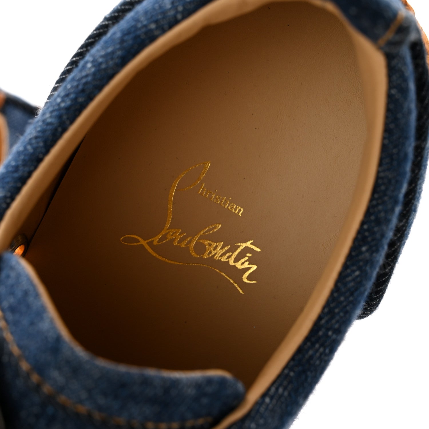 Christian Louboutin Denim Mens Louis Junior Spikes Flat Sneakers 41 Sabagold 7 of 10