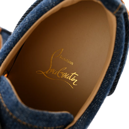 Christian Louboutin Denim Mens Louis Junior Spikes Flat Sneakers 41 Sabagold 7 of 10