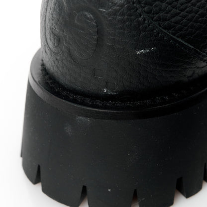 Gucci Piuma Calfskin Embossed Womens Platform Lug Sole Loafers 36.5 Black 10 of 11