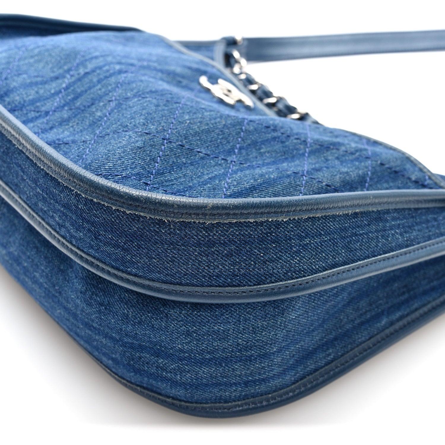 Chanel Denim Quilted Jungle Stroll Hobo Bag Blue 19 of 19