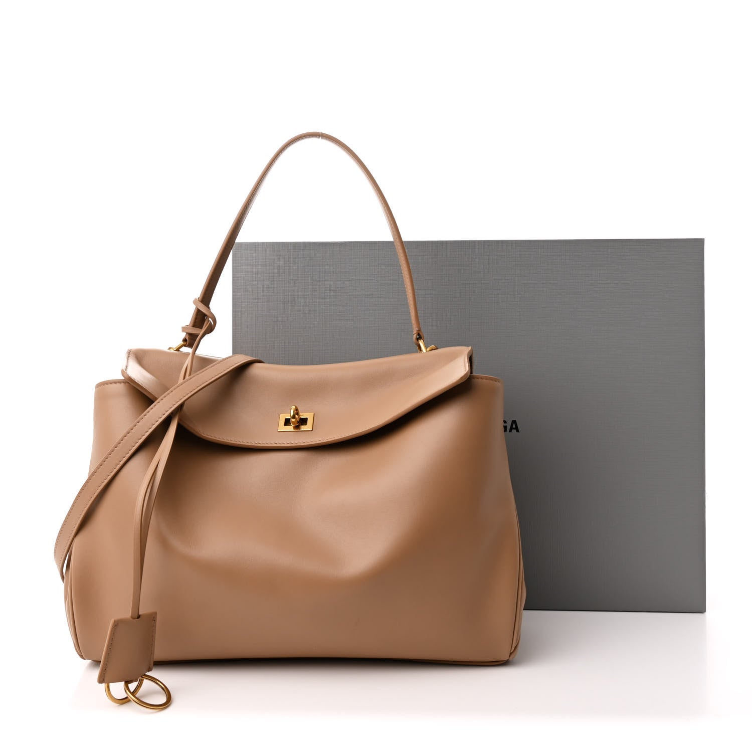 Balenciaga Smooth Calfskin Medium Rodeo Top Handle Handbag Latte 12 of 12