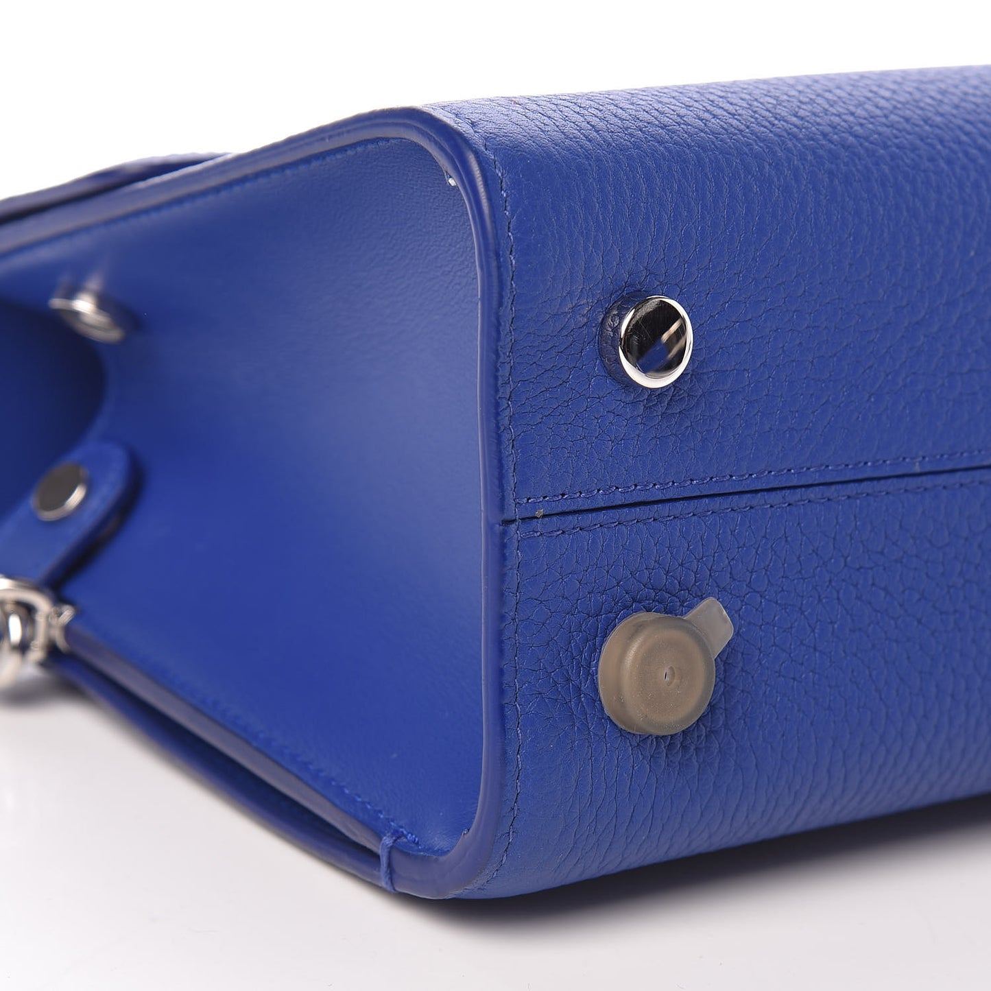 Grained Calfskin Mini Diorever Flap Blue