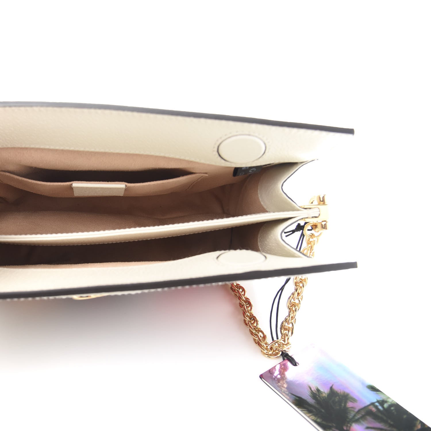 Gucci GG Supreme Monogram Flora Web Small Ophidia Chain Shoulder Bag White 5 of 12