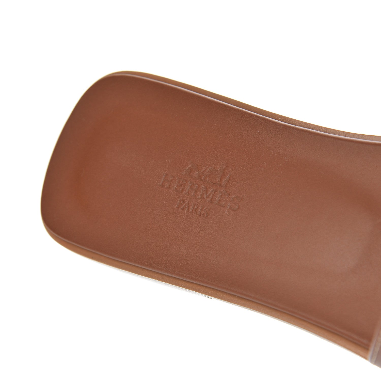 Hermes Box Calfskin Oran Sandals 38.5 Gold 6 of 13