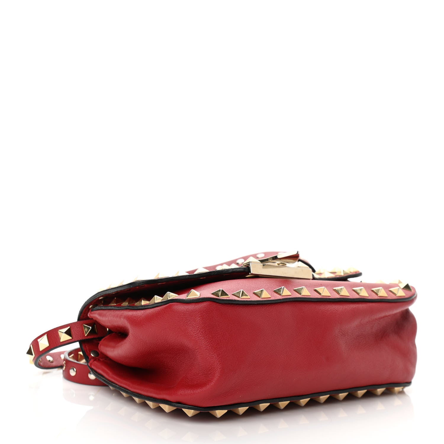 Valentino Garavani Vitello Mini Rockstud Flap Saddle Crossbody Bag Rosso Valentino 4 of 9