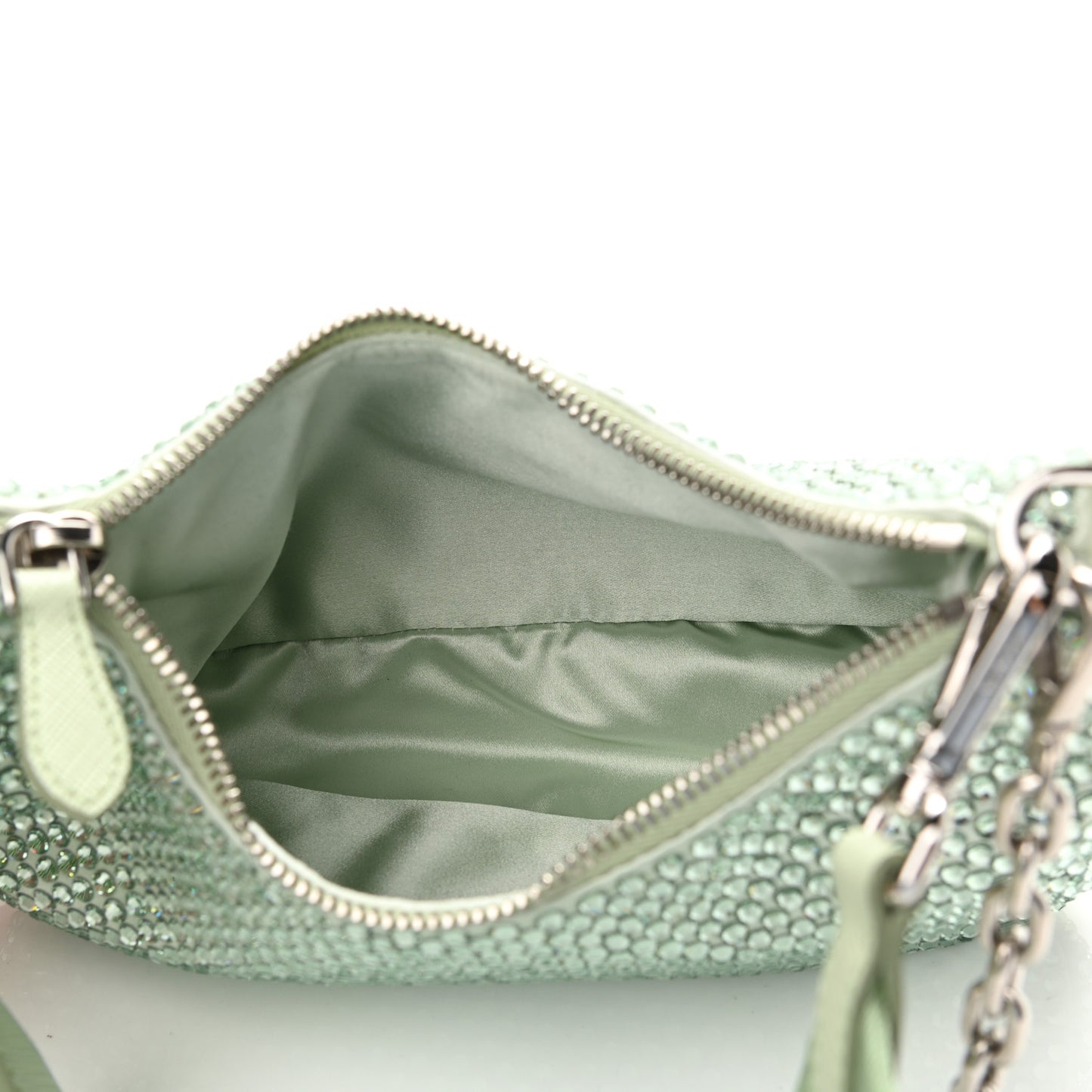 Satin Crystal Re-Edition 2005 Shoulder Bag Acqua