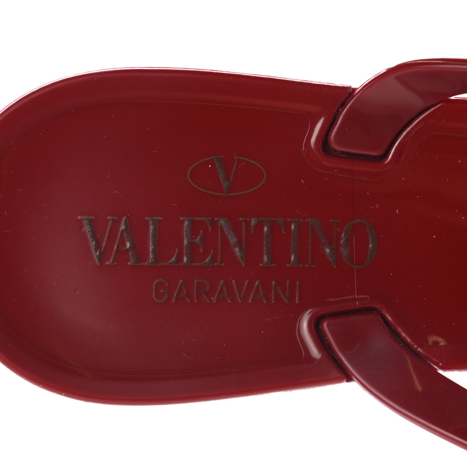 Valentino Garavani PVC Jelly Rockstud Bow Thong Sandals 38 Rubino 7 of 8