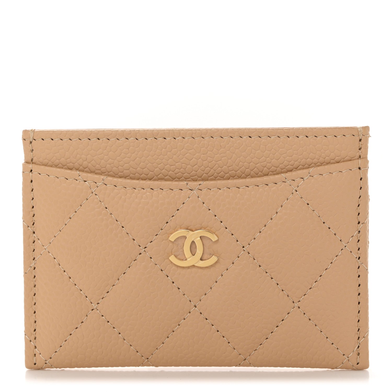 Chanel Caviar Quilted Card Holder Beige 1 of 8