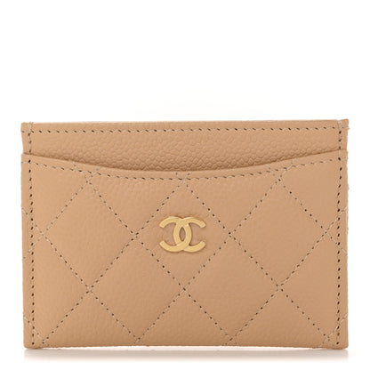 Chanel Caviar Quilted Card Holder Beige 1 of 8