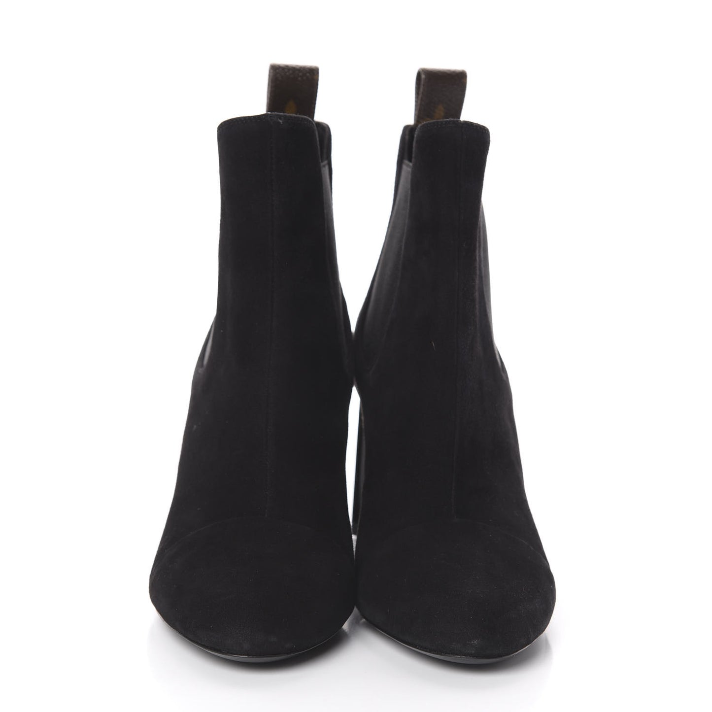 Suede Monogram Uniformes Cap Toe Chelsea 80mm Ankle Boots 36 Black