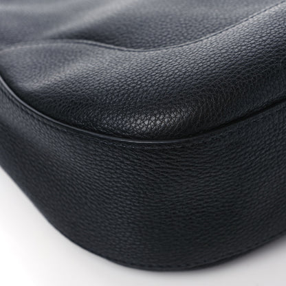 Prada Vitello Daino Zippered Messenger Hobo Black 10 of 12