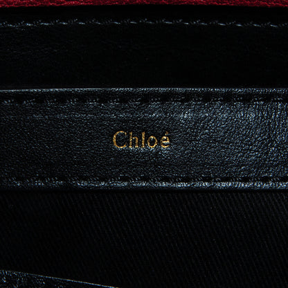 Chloe Calfskin Lizard Embossed Mini Alice Satchel Black White 5 of 9