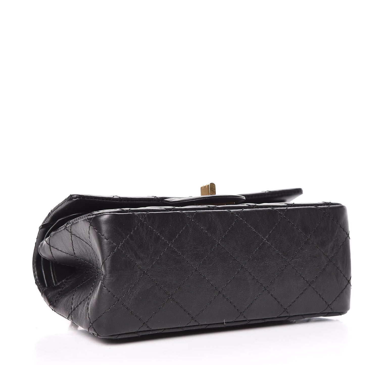 Aged Calfskin Quilted 2.55 Reissue 224 Flap Black