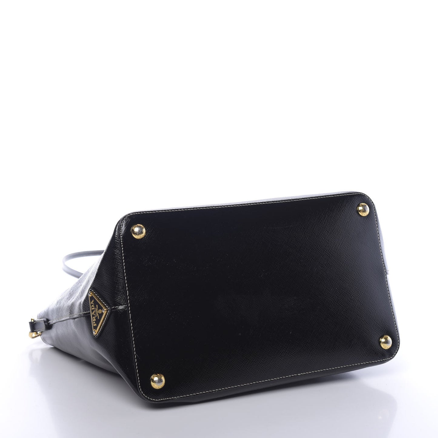 Saffiano Vernice Turn Lock Shopping Tote Black