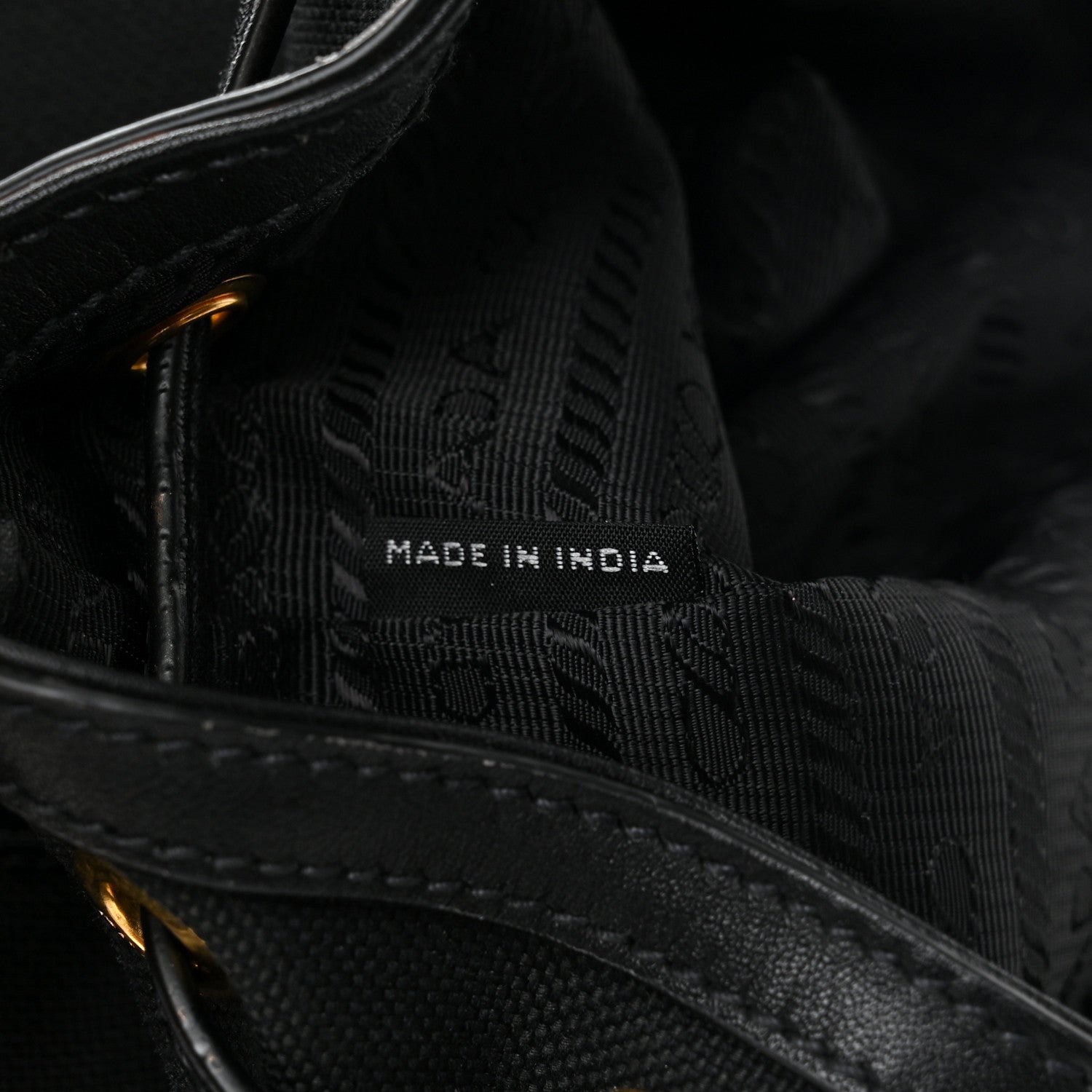 Prada Jacquard Logo Mini Bucket Crossbody Bag Black 8 of 15