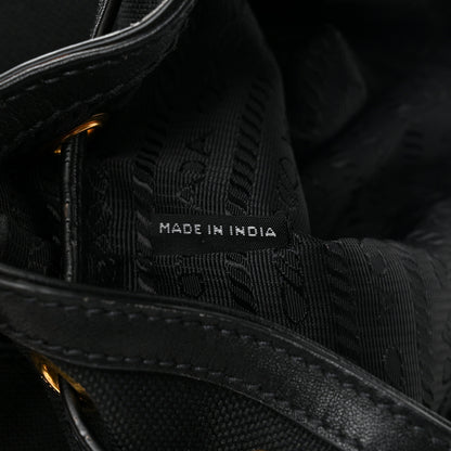 Prada Jacquard Logo Mini Bucket Crossbody Bag Black 8 of 15