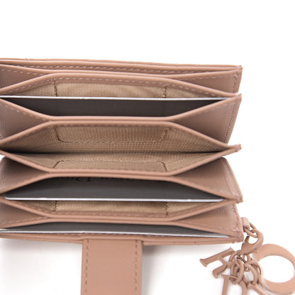 Christian Dior Ultra Matte Calfskin Cannage Lady Dior 5-Gusset Card Holder Blush Powder 4 of 6