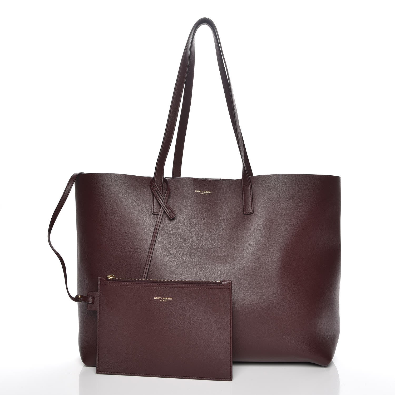 Saint Laurent Calfskin Large Shopping Tote Bordeaux 3 of 8