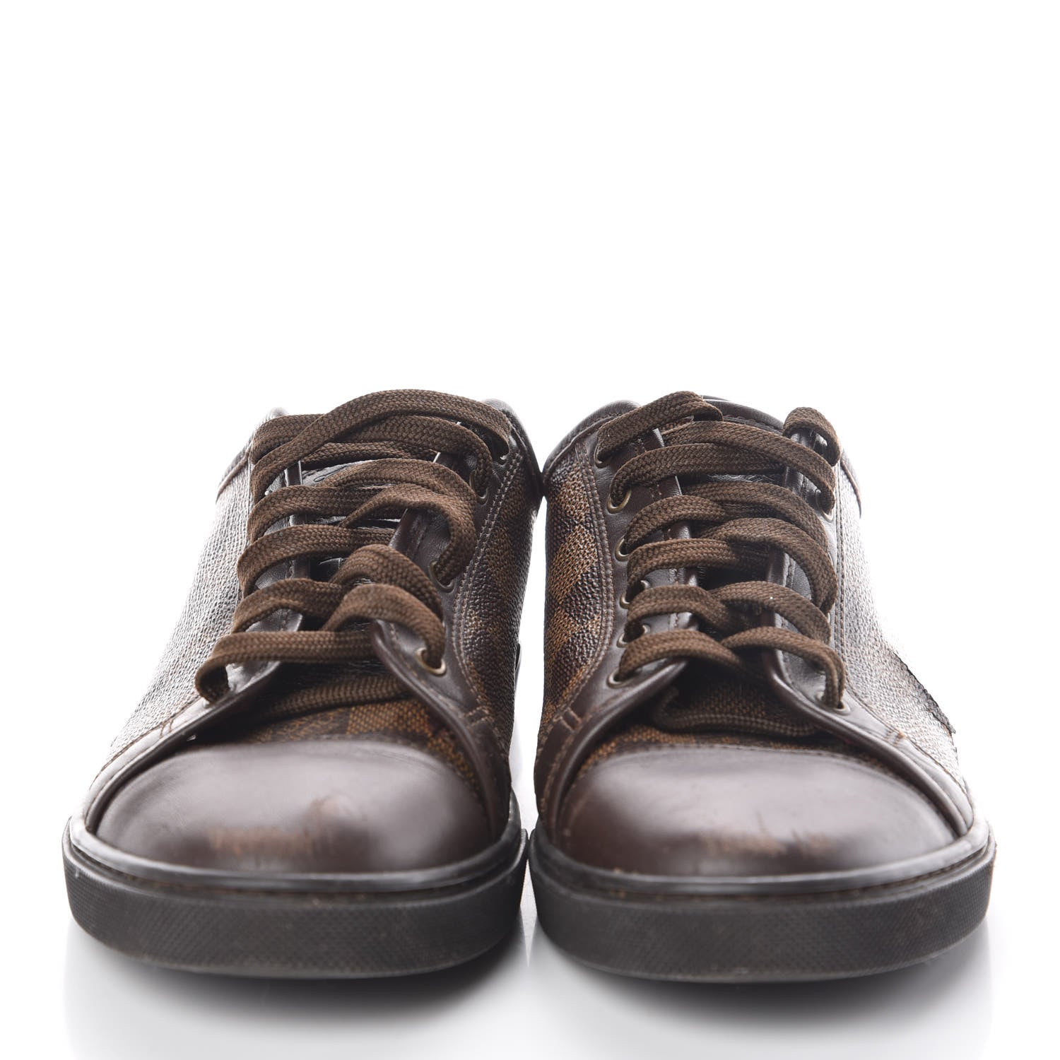 Louis Vuitton Calfskin Damier Ebene Punchy Sneakers 37.5 2 of 14