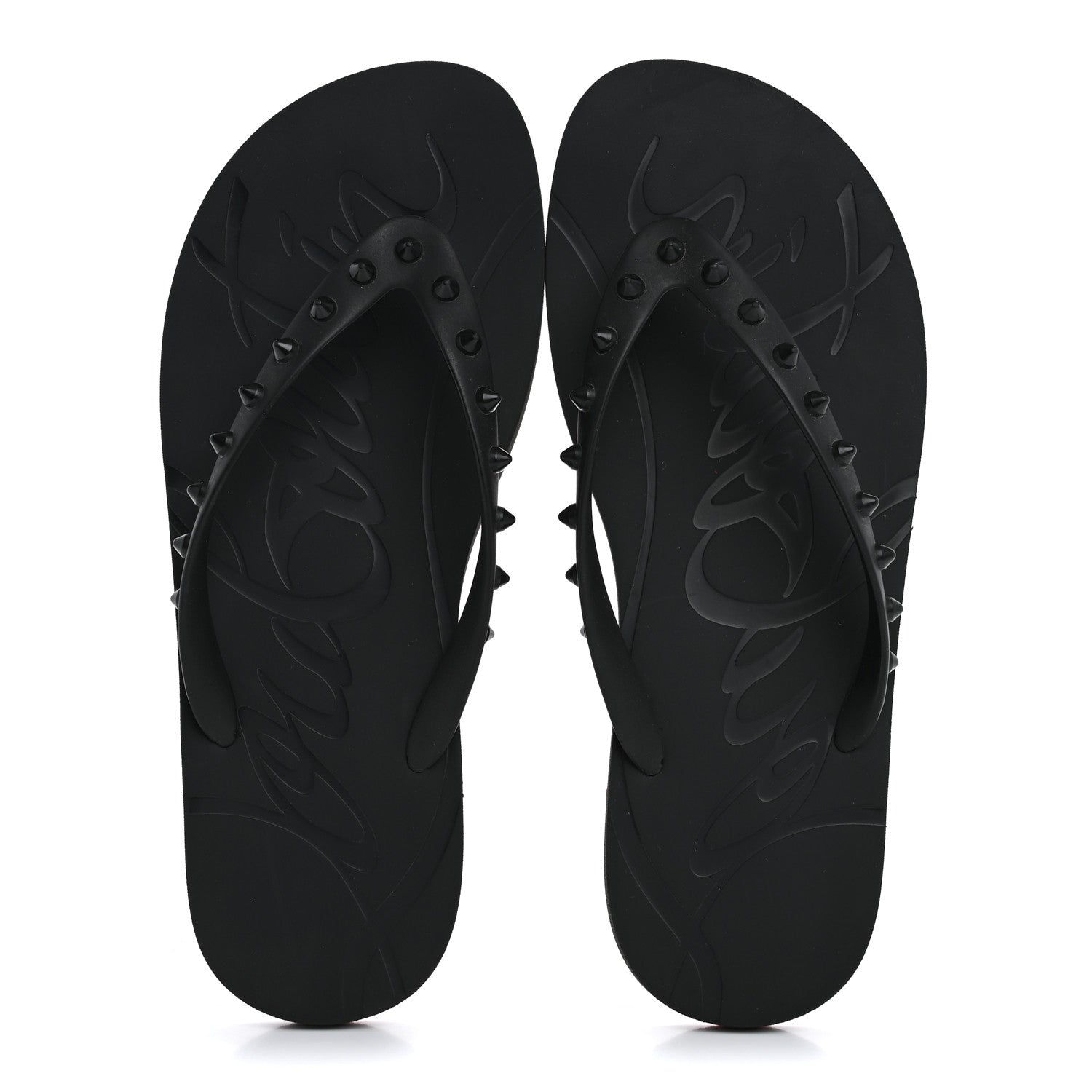 Christian Louboutin Rubber Spike Loubi Donna Flip Flop 41 Black 2 of 10