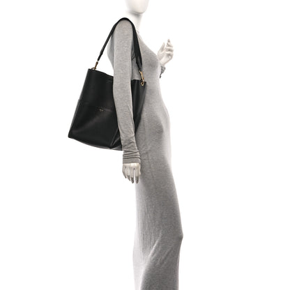 Celine Soft Grained Calfskin Sangle Bucket Bag Black 2 of 10