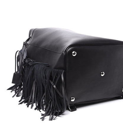 Saint Laurent Calfskin Fringe Bucket Bag Black 7 of 14