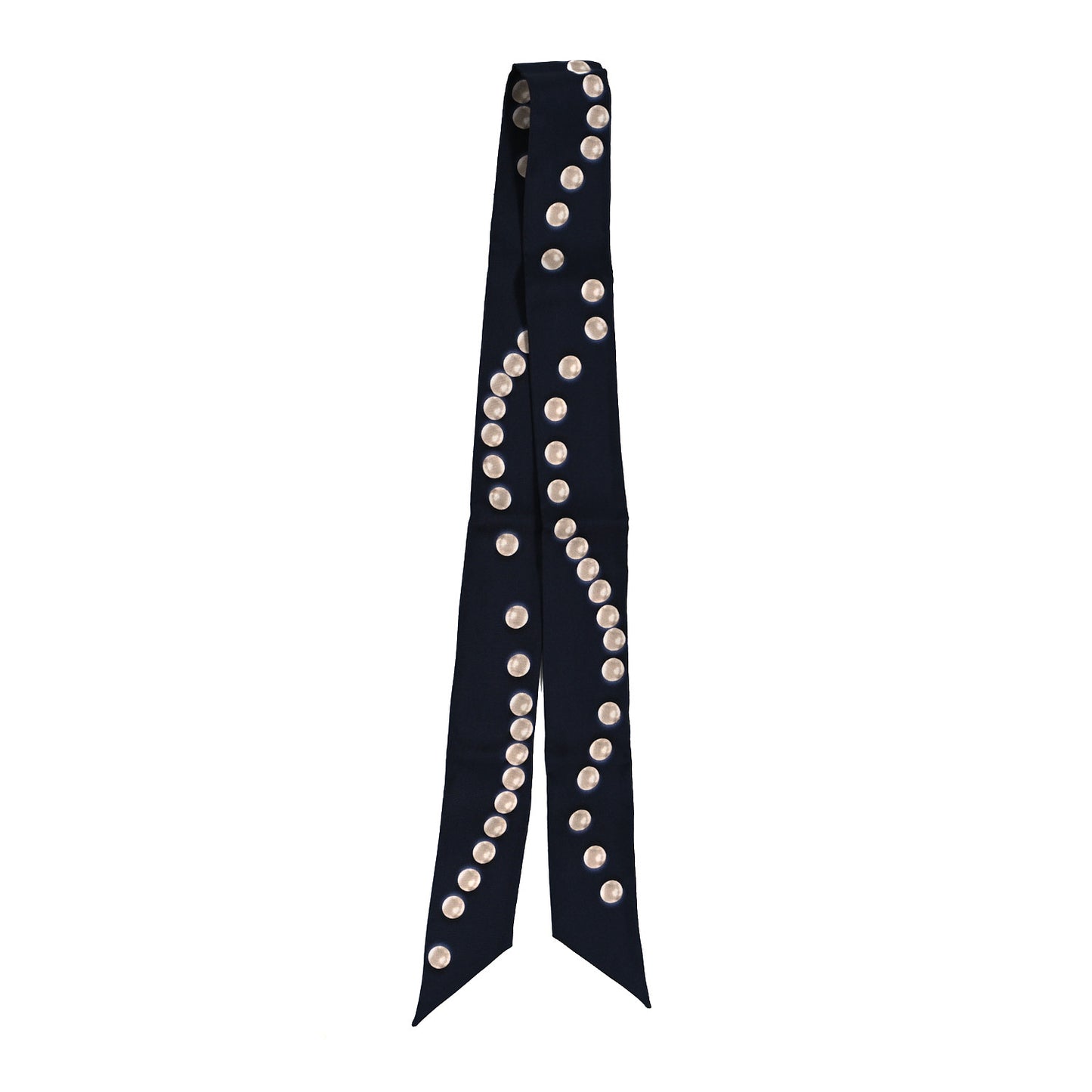 Silk Pearl CC Slim Bandeau Scarf Dark Navy