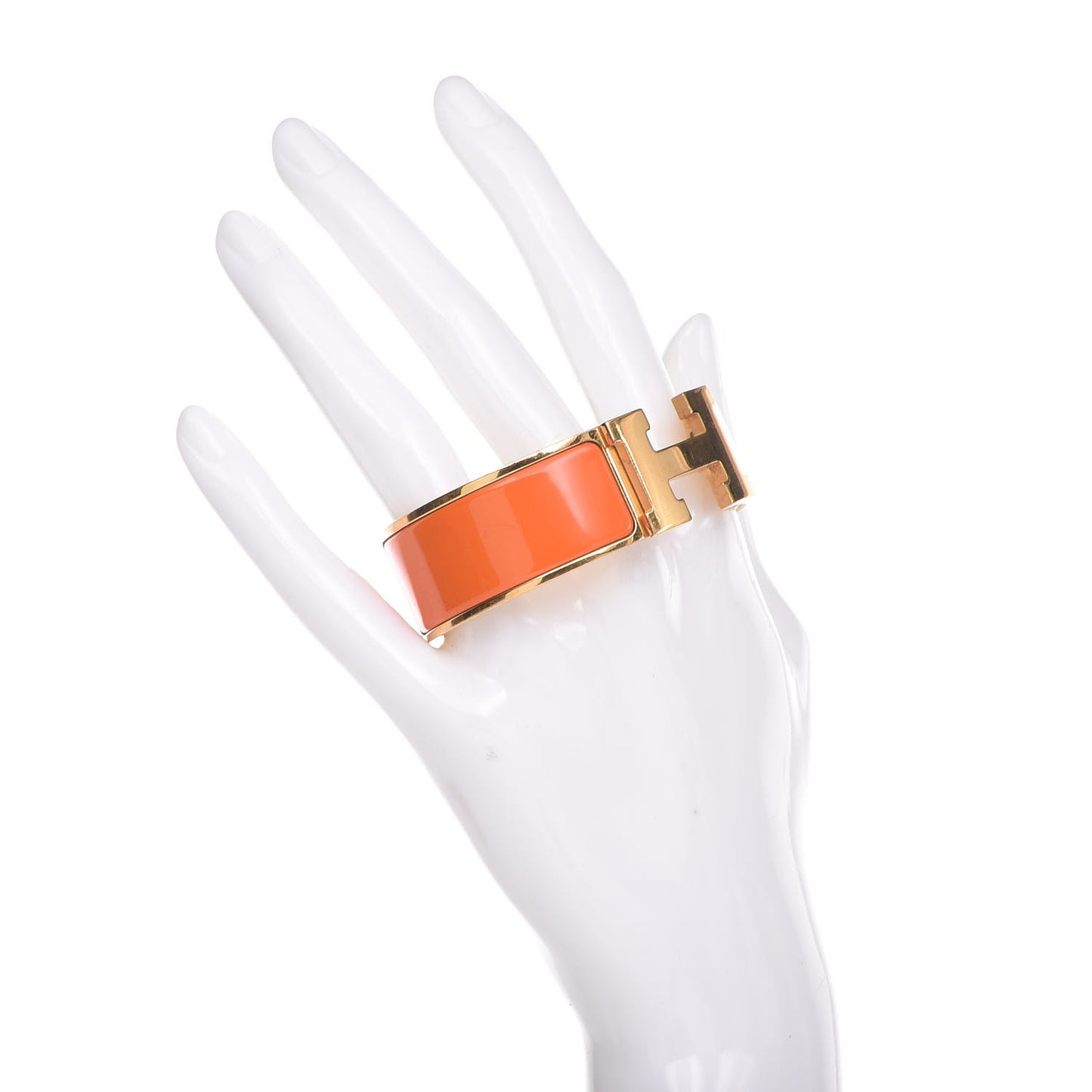 Enamel Wide Clic Clac H Bracelet GM Orange