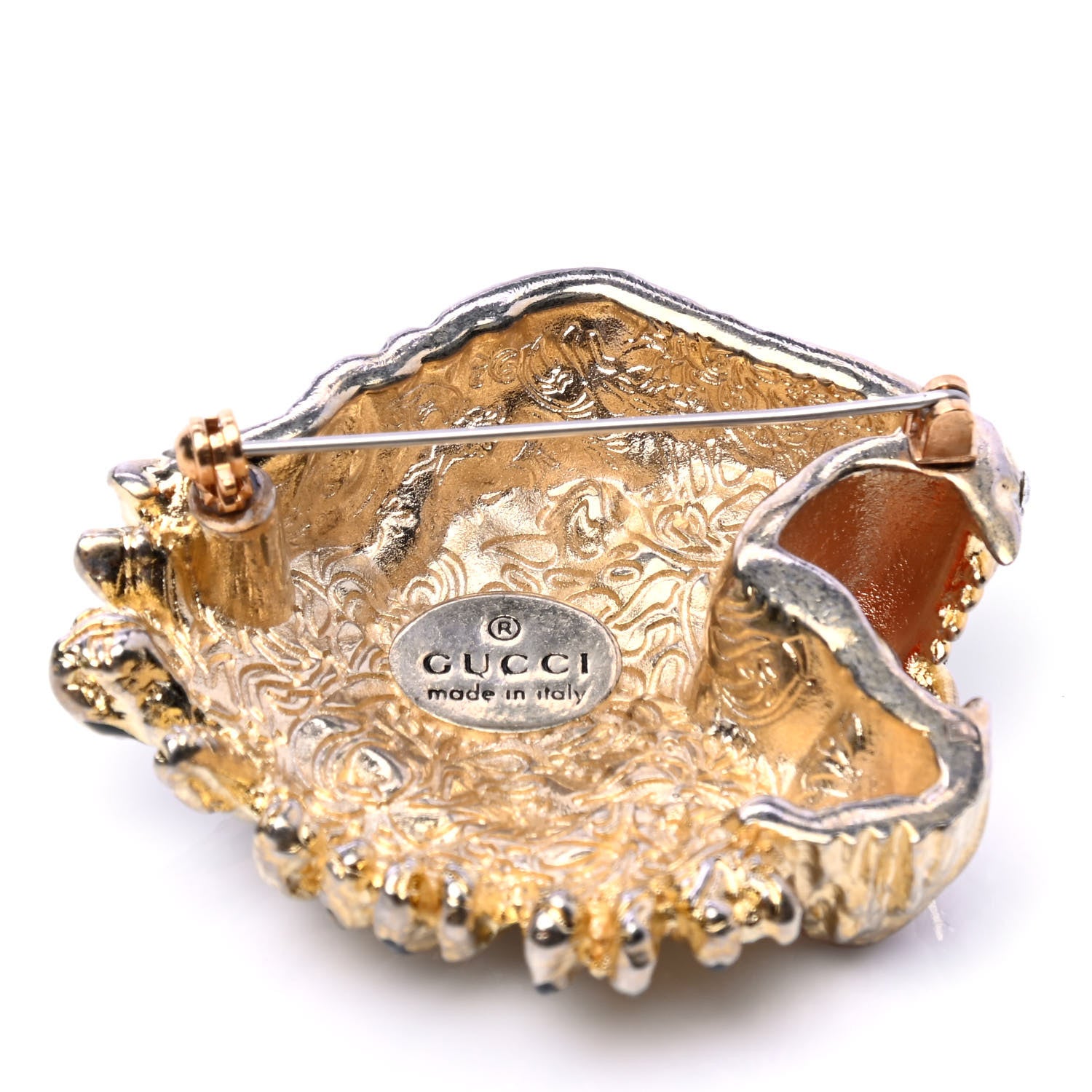 Gucci Metal Crystal Rajah Brooch Gold 3 of 6