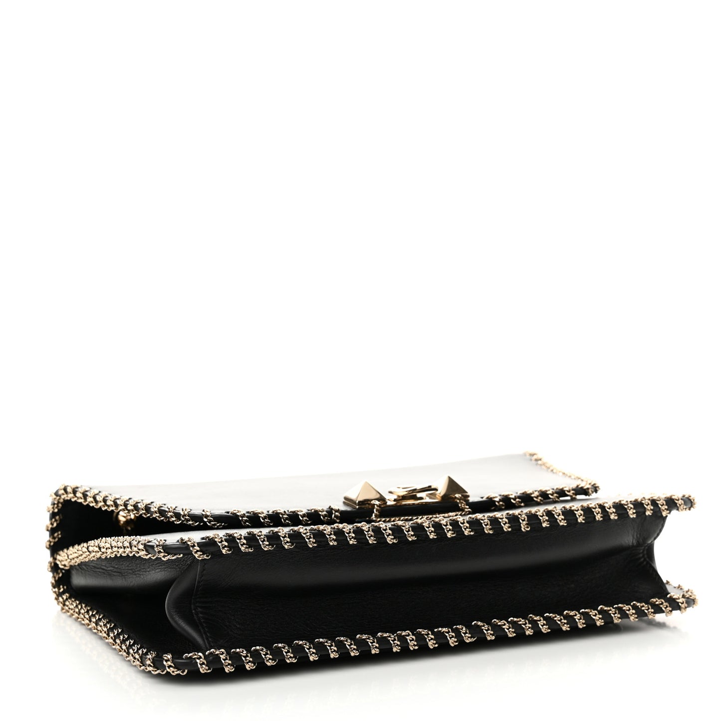 Vitello Groumette Small Rockstud Demilune Shoulder Bag