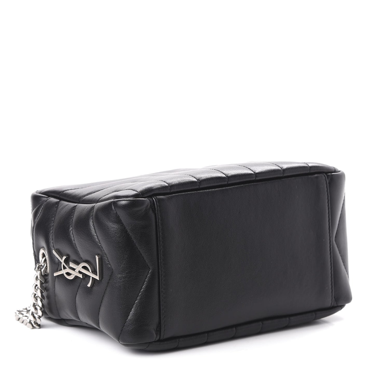 Calfskin Y Quilted Monogram Small Loulou Bowling Bag Black