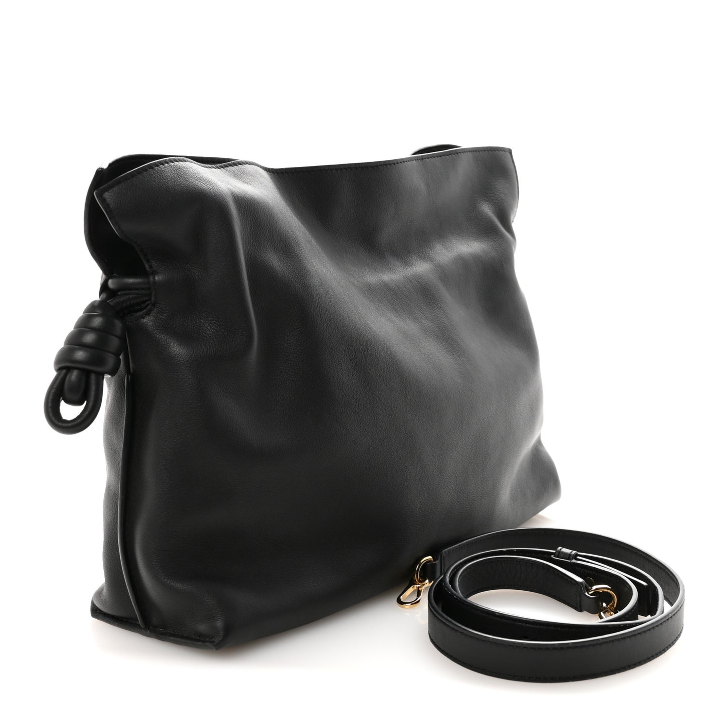 Nappa Medium Flamenco Knot Bag Black