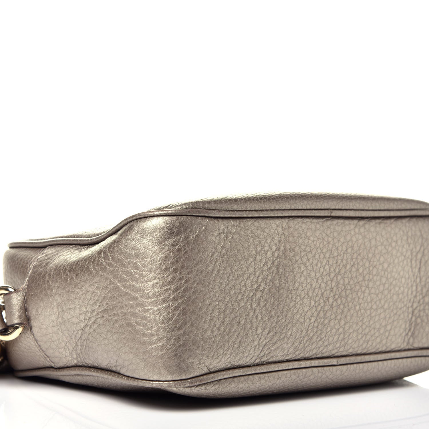 Gucci Metallic Pebbled Calfskin Small Soho Disco Bag Golden Beige 8 of 9