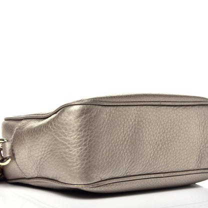 Gucci Metallic Pebbled Calfskin Small Soho Disco Bag Golden Beige 8 of 9