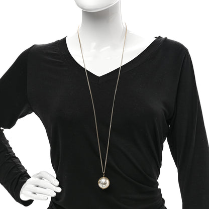 Chanel Pearl Crystal CC Pendant Necklace Gold 2 of 5