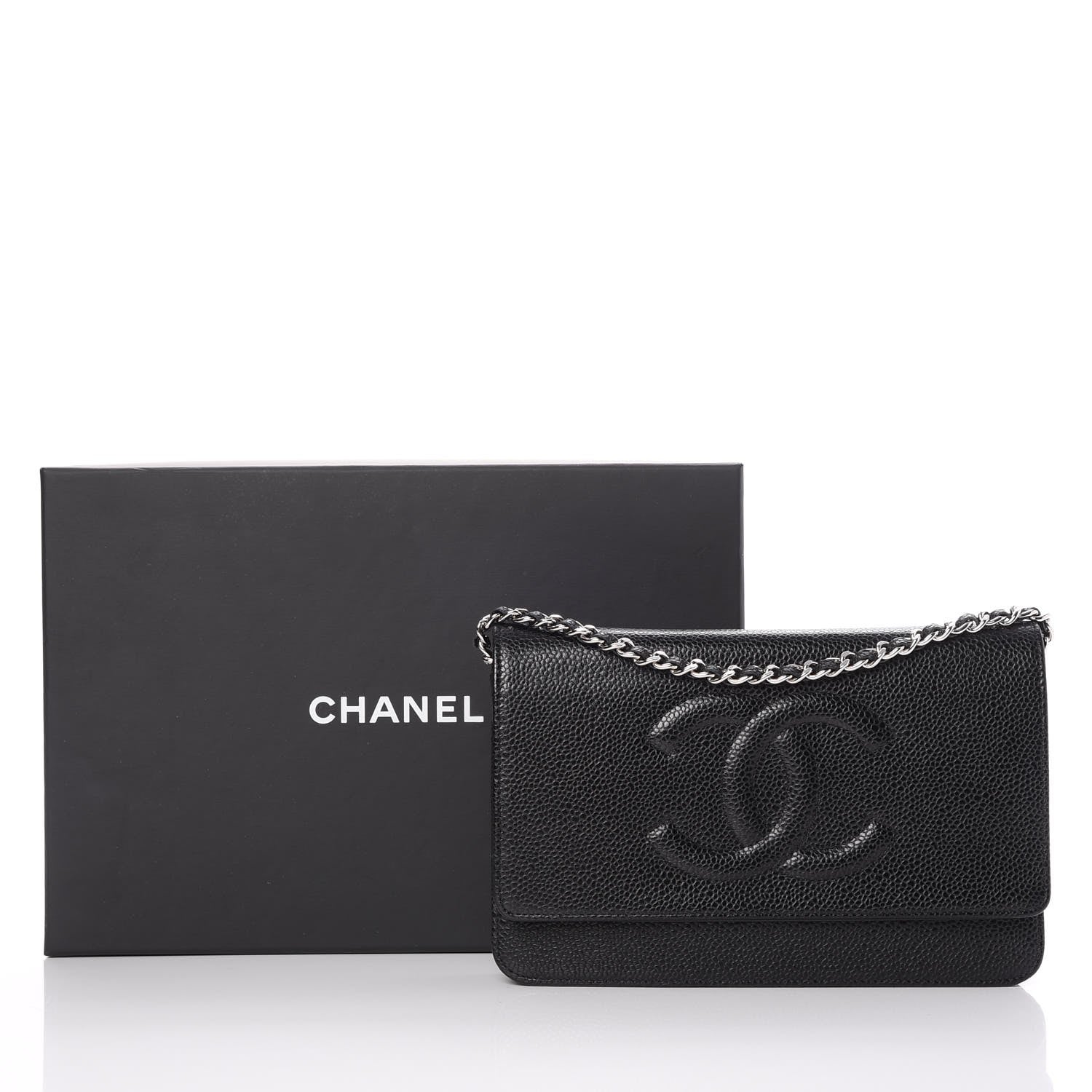 Chanel Caviar Timeless CC Wallet On Chain WOC Black 9 of 9
