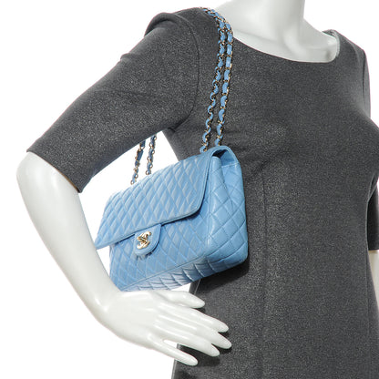 Chanel Lambskin Valentine Charms Medium Flap Baby Blue 2 of 8