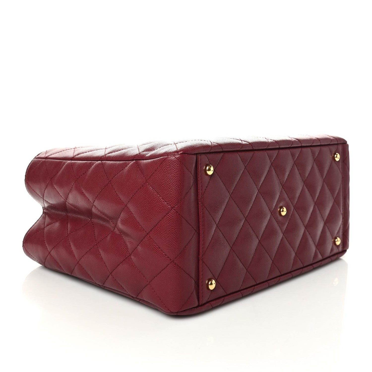 Chanel Caviar Quilted Small Shopping Tote Burgundy 4 of 10
