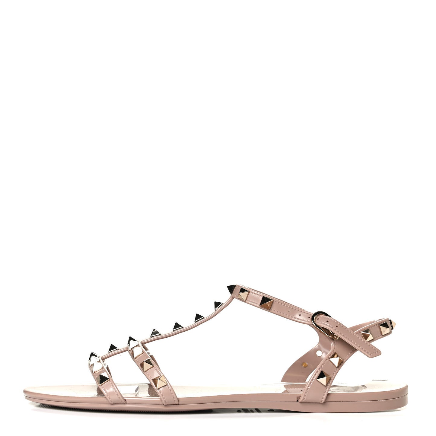 PVC Jelly Rockstud Caged Sandals 41 Poudre