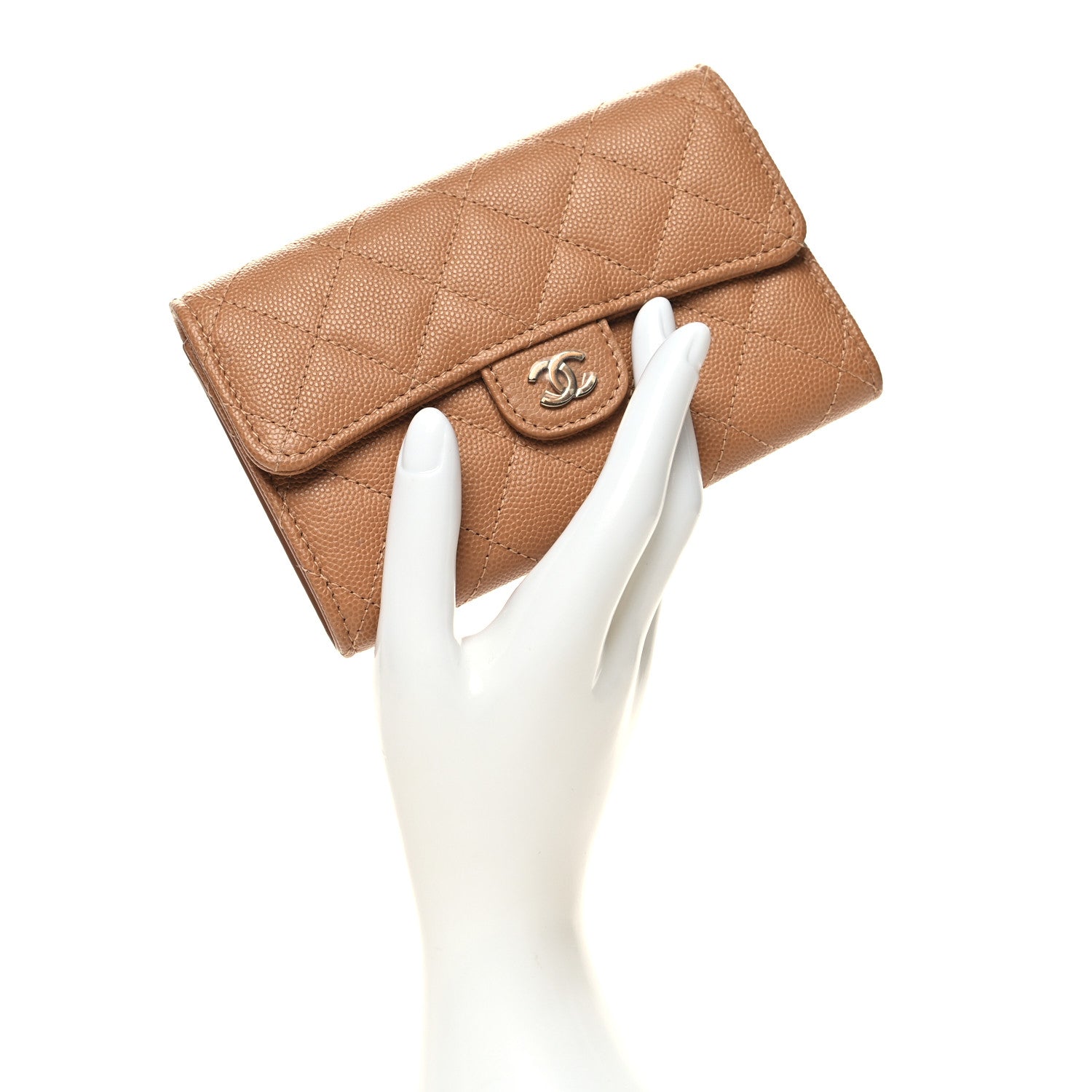 Chanel Caviar Quilted Medium Flap Wallet Beige 2 of 12
