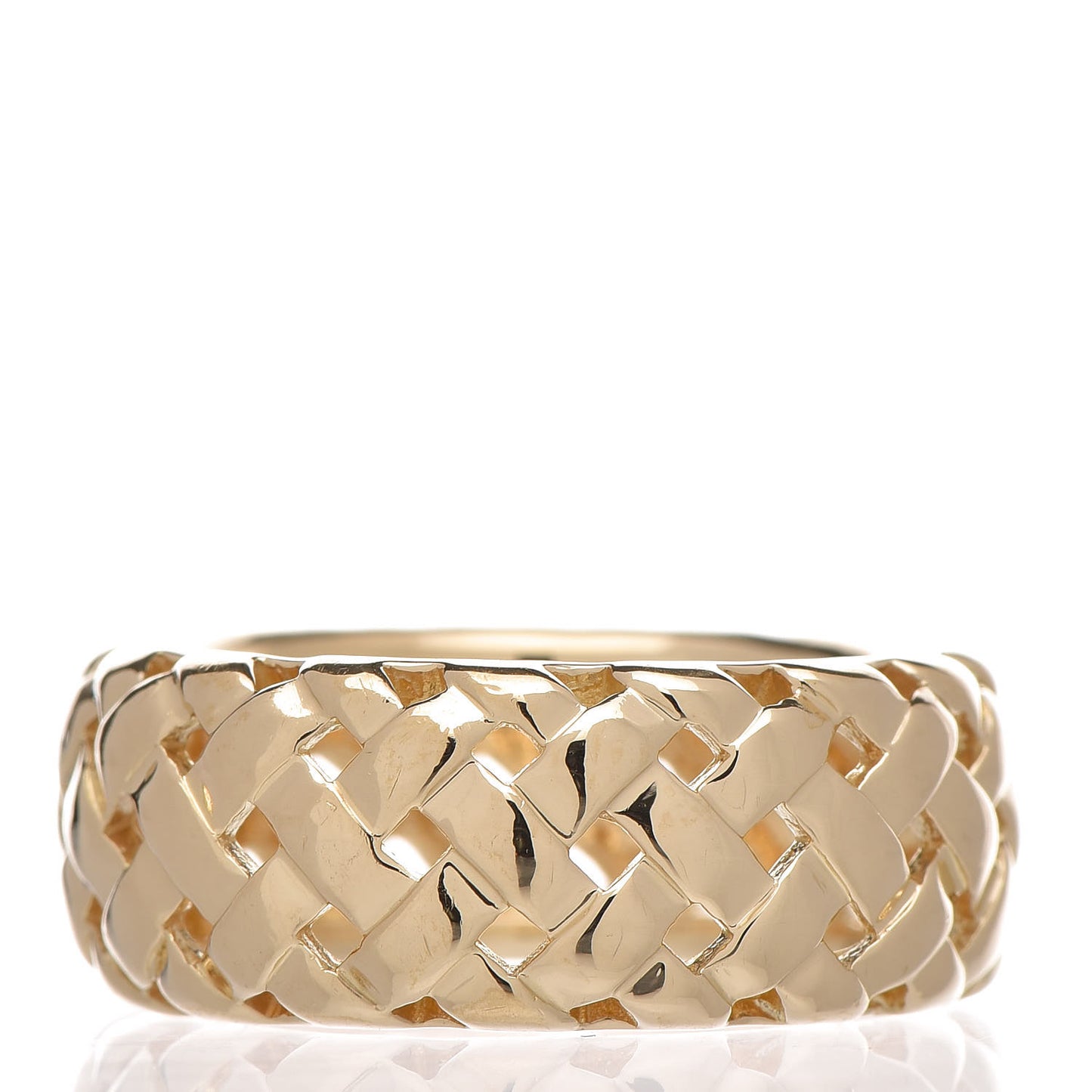 18K Yellow Gold Vannerie Dome Ring 54 6.75