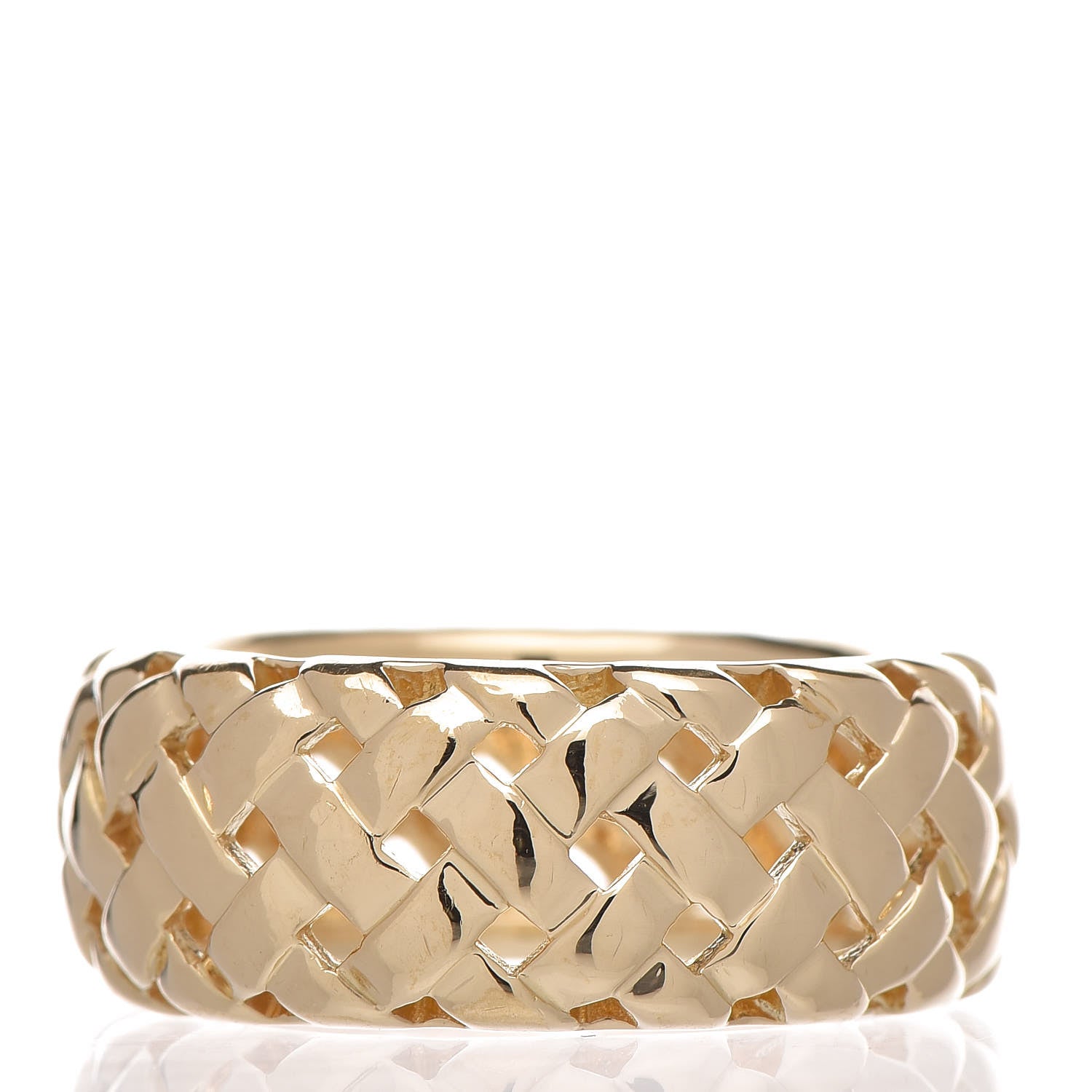 Tiffany 18K Yellow Gold Vannerie Dome Ring 54 6.75 3 of 4