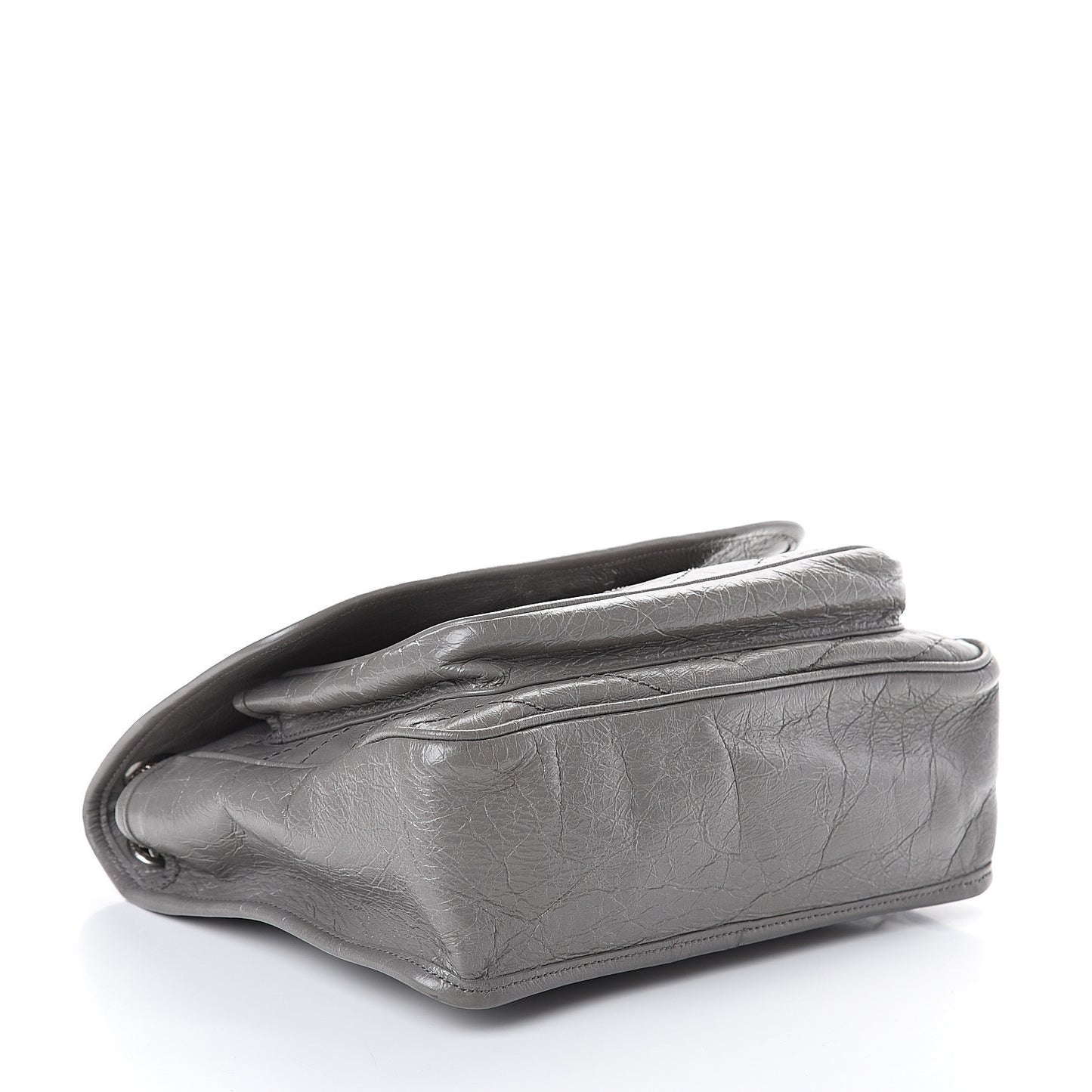 Crinkled Calfskin Matelasse Monogram Medium Niki Chain Satchel Fog