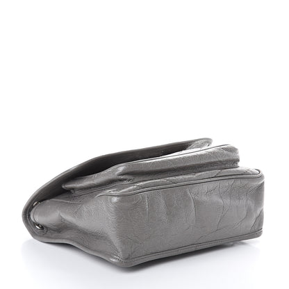 Saint Laurent Crinkled Calfskin Matelasse Monogram Medium Niki Chain Satchel Fog 3 of 8